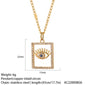 Blue Eye Pendant Long Stainless Steel Gold Color Chain elwady1