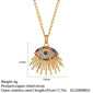 Blue Eye Pendant Long Stainless Steel Gold Color Chain elwady1