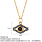 Blue Eye Pendant Long Stainless Steel Gold Color Chain elwady1