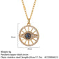 Blue Eye Pendant Long Stainless Steel Gold Color Chain elwady1