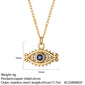 Blue Eye Pendant Long Stainless Steel Gold Color Chain elwady1