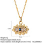 Blue Eye Pendant Long Stainless Steel Gold Color Chain elwady1