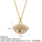 Blue Eye Pendant Long Stainless Steel Gold Color Chain elwady1